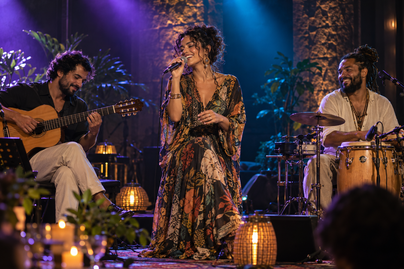 Imagem ilustrativa de trio musical em apresentação ao vivo